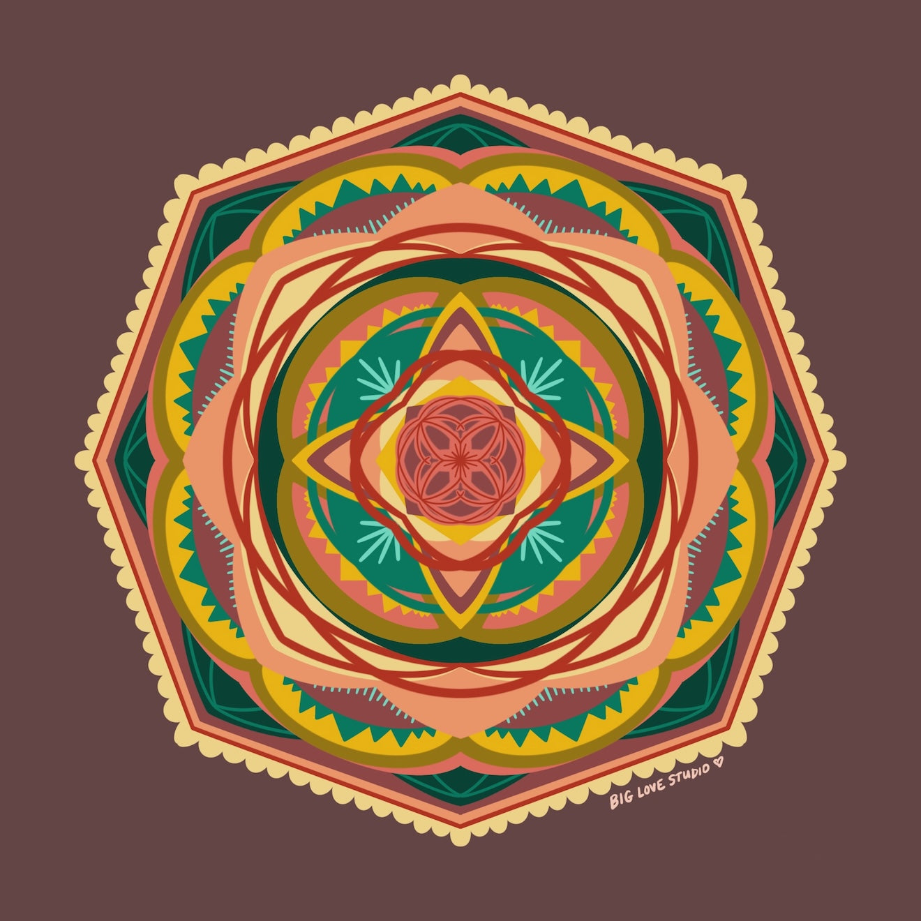 Original mandala pattern used on the blanket