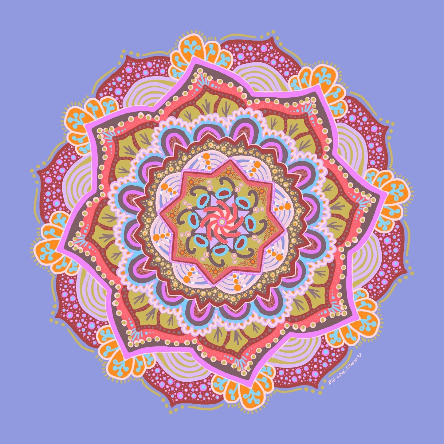 Original mandala pattern used on the blanket
