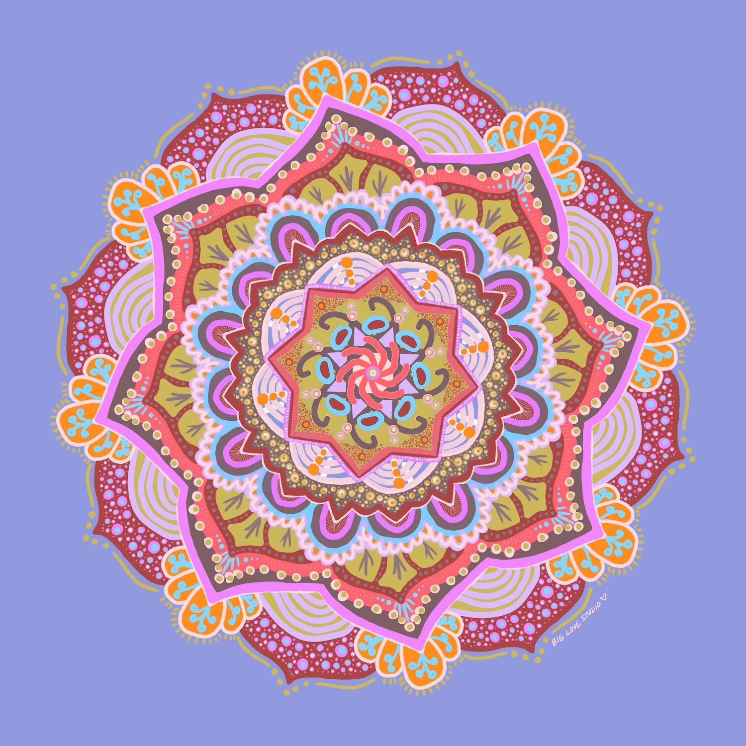 Original mandala pattern used on the blanket